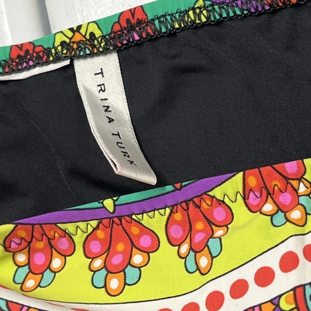 Trina Turk Bikini Vibrant Colorful Swimsuit Halter Tie Resort Beach Vacation - Picture 5 of 13
